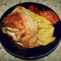 Куриные бедра запеченные с картофелем и грибами новые фото Куриные бедра запеченные с картофелем и грибами новые фото