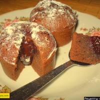 Кексы с жидкой шоколадной начинкой в формочках