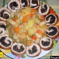 Рулет из филе с грибами