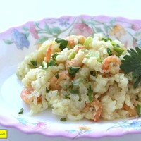 Сливочный ризотто с креветками