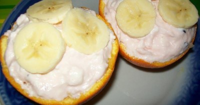 Творог с апельсинами и бананами на завтрак