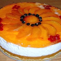Фруктовый торт без выпечки с желатином и йогуртом