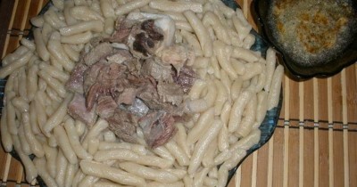 Чеченские галушки с мясом