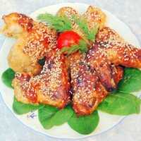Куриные крылышки в медово-соевом соусе в духовке