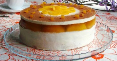 Торт Нежный персик с желатином