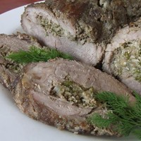 Фаршированный мясной рулет с шампиньонами