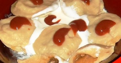 Пельмени с квашеной капустой и луком