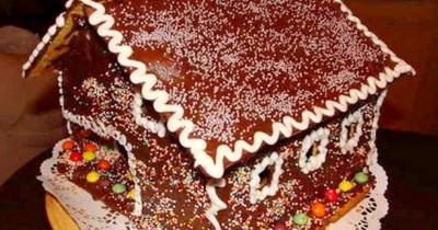Торт новогодний домик