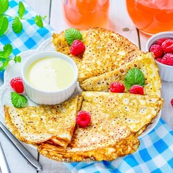 Тонкие блины с яйцами Тонкие блины с яйцами