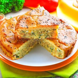 Заливной пирог на кефире с яйцом Заливной пирог на кефире с яйцом