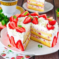 Бисквитный торт с кремом Бисквитный торт с кремом