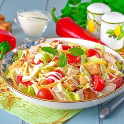 Салат с капустой и помидорами Салат с капустой и помидорами