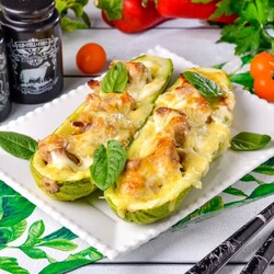 Фаршированные кабачки Фаршированные кабачки