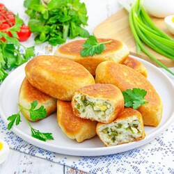 Пирожки с луком и яйцом Пирожки с луком и яйцом