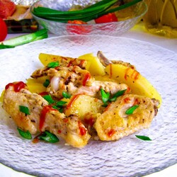 Курица с картошкой в духовке Курица с картошкой в духовке