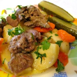Печень с картошкой Печень с картошкой