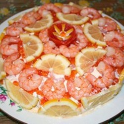Салат креветки красная икра Салат креветки красная икра