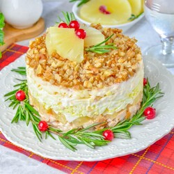 Салат курица сыр ананасы Салат курица сыр ананасы
