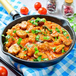 Свинина с грибами на сковороде Свинина с грибами на сковороде