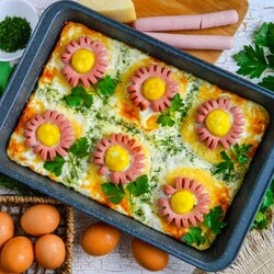 Сосиски с сыром в духовке Сосиски с сыром в духовке