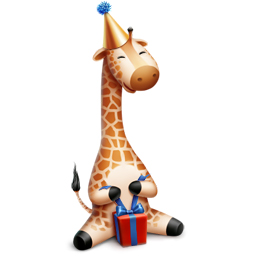 Жираф с подарком