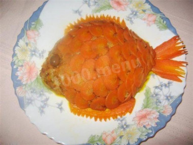 Салат Оранжевая рыбка с майонезом