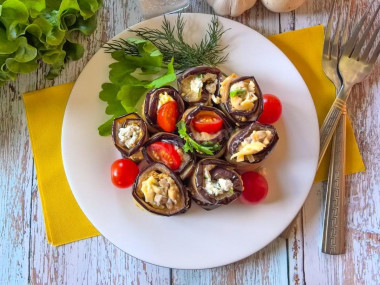 Рулетики из баклажанов с разными начинками Рулетики из баклажанов с разными начинками