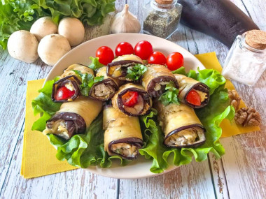 Рулетики из баклажанов с разными начинками Рулетики из баклажанов с разными начинками