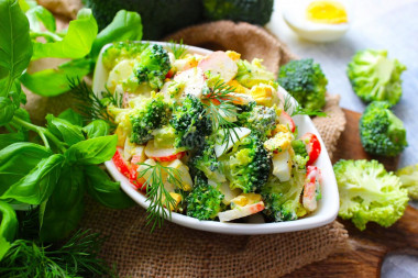 Салат брокколи крабовые палочки яйцо и майонез