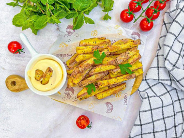 Картошка фри без масла ПП в духовке Картошка фри без масла ПП в духовке