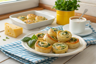 Слоеные пирожки со шпинатом и сыром Слоеные пирожки со шпинатом и сыром