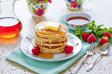 Панкейки на молоке пышные Панкейки на молоке пышные