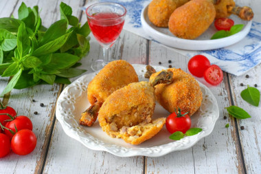 Куриные ножки в картошке - хрустящие крокеты на косточке Куриные ножки в картошке - хрустящие крокеты на косточке