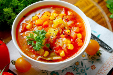 Суп из томатов и перца