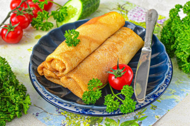 Блины с крабовыми палочками Блины с крабовыми палочками