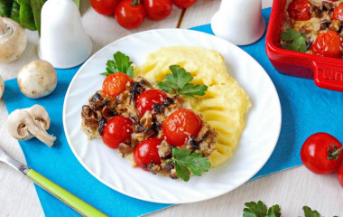 Куриные отбивные с грибами в духовке Куриные отбивные с грибами в духовке
