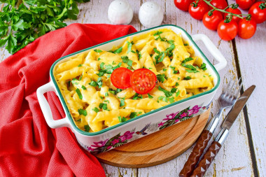 Макароны с мясом сыром в духовке запеканка Макароны с мясом сыром в духовке запеканка