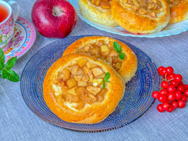 Ватрушки с яблоками из дрожжевого теста Ватрушки с яблоками из дрожжевого теста