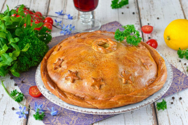 Курник на кефире в духовке с курицей и картошкой Курник на кефире в духовке с курицей и картошкой