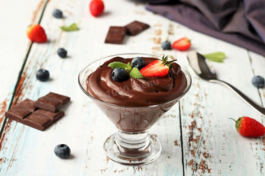 Шоколадный десерт пудинг без выпечки