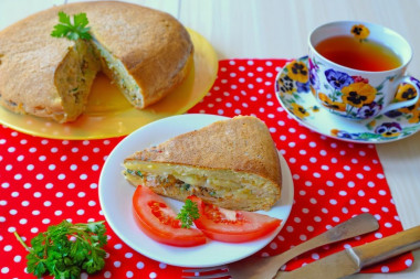 Заливной пирог на кефире в мультиварке Заливной пирог на кефире в мультиварке