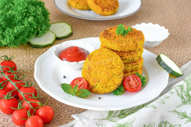 Кабачковые котлеты с овсянкой и чесноком Кабачковые котлеты с овсянкой и чесноком