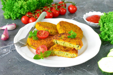 Кабачковые котлеты с овсянкой и чесноком Кабачковые котлеты с овсянкой и чесноком