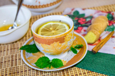 Зеленый чай с имбирем лимоном и медом