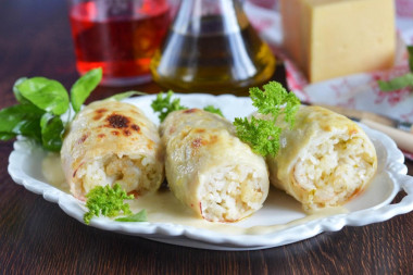 Кальмары фаршированные креветками с сыром и рисом Кальмары фаршированные креветками с сыром и рисом