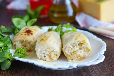 Кальмары фаршированные креветками с сыром и рисом Кальмары фаршированные креветками с сыром и рисом