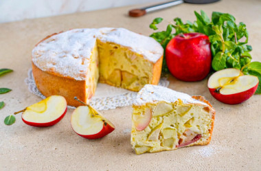 Шарлотка классическая с яблоками в духовке пышная Шарлотка классическая с яблоками в духовке пышная