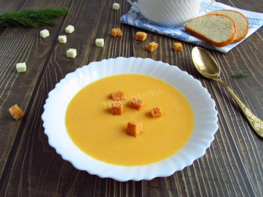 Сырный суп пюре с плавленным сыром и курицей