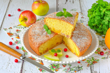 Шарлотка с апельсинами и яблоками в духовке Шарлотка с апельсинами и яблоками в духовке