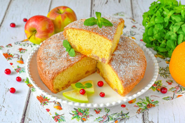 Шарлотка с апельсинами и яблоками в духовке Шарлотка с апельсинами и яблоками в духовке